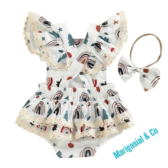 Baby Girl’s Christmas Casual Romper - Picture 4 of 5